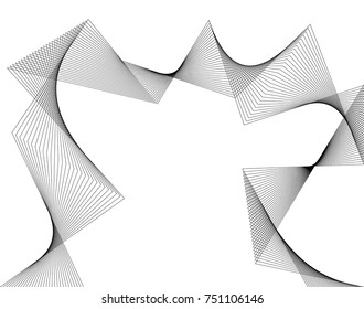 Design elements. Wave of many gray lines. Abstract wavy stripes on white background isolated. Creative line art. Vector illustration EPS 10. Colourful shiny waves with lines created using Blend Tool.