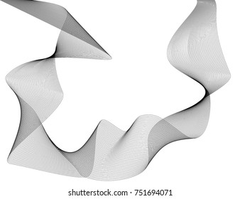 Design elements. Wave of many gray lines. Abstract wavy stripes on white background isolated. Creative line art. Vector illustration EPS 10. Colourful shiny waves with lines created using Blend Tool.