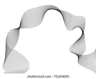 Design elements. Wave of many gray lines. Abstract wavy stripes on white background isolated. Creative line art. Vector illustration EPS 10. Colourful shiny waves with lines created using Blend Tool.