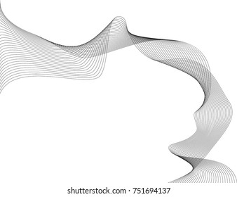 Design elements. Wave of many gray lines. Abstract wavy stripes on white background isolated. Creative line art. Vector illustration EPS 10. Colourful shiny waves with lines created using Blend Tool.