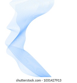 Design elements. Wave of many lines. Abstract vertical wavy stripes on white background isolated. Creative line art. Vector illustration EPS 10. Colourful waves with lines created using Blend Tool
