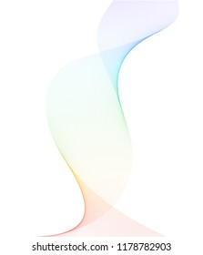 Design elements. Wave of many lines. Abstract vertical wavy stripes on white background isolated. Creative line art. Vector illustration EPS 10. Colourful waves with lines created using Blend Tool