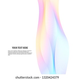 Design elements. Wave of many lines. Abstract vertical wavy stripes on white background isolated. Creative line art. Vector illustration EPS 10. Colourful waves with lines created using Blend Tool 