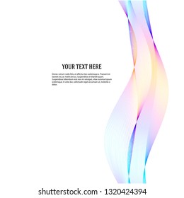 Design elements. Wave of many lines. Abstract vertical wavy stripes on white background isolated. Creative line art. Vector illustration EPS 10. Colourful waves with lines created using Blend Tool 