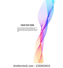 Design elements. Wave of many lines. Abstract vertical wavy stripes on white background isolated. Creative line art. Vector illustration EPS 10. Colourful waves with lines created using Blend Tool 