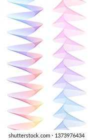 Design elements. Wave of many lines. Abstract vertical wavy stripes on white background isolated. Creative line art. Vector illustration EPS 10. Colourful waves with lines created using Blend Tool 