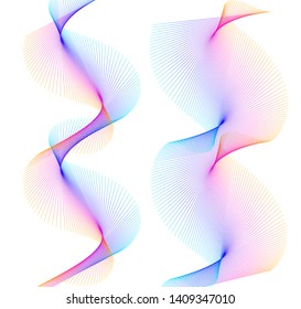 Design elements. Wave of many lines. Abstract vertical wavy stripes on white background isolated. Creative line art. Vector illustration EPS 10