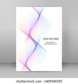 Design elements. Wave of many lines. Abstract vertical wavy stripes on white background isolated. Creative line art. Vector illustration EPS 10. Colourful waves with lines created using Blend Tool