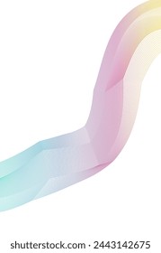 Design elements. Wave of many lines. Abstract vertical wavy stripes on white background isolated. Creative line art. Vector illustration EPS 10. Colourful waves with lines created using Blend Tool
