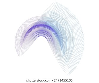 Design-Elemente. Eine Welle von vielen Linien um den Umfang des Rings. Abstrakte kreisförmige wellenförmige Streifen auf weißem Hintergrund isoliert. EPS 10 Vektorillustration. Farbige Wellen mit Linien haben uns geschaffen