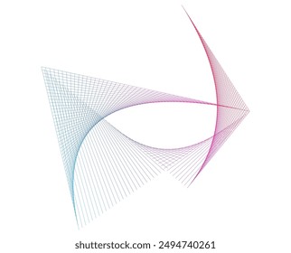 design elements. A wave of many lines around the circumference of the ring. Abstract circle wavy stripes on a white background isolated. EPS 10 vector illustration. Colored waves with lines created us