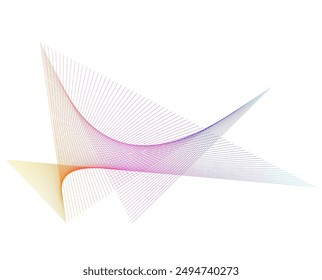 design elements. A wave of many lines around the circumference of the ring. Abstract circle wavy stripes on a white background isolated. EPS 10 vector illustration. Colored waves with lines created us