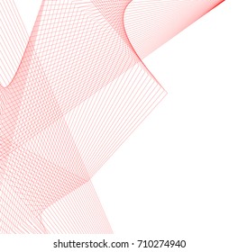 Design elements. Wave of many lines. Abstract vertical wavy stripes on white background isolated. Creative line art. Vector illustration EPS 10. Red waves with lines created using Blend Tool