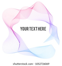 Design elements. Wave of many purple lines circle ring. Abstract vertical wavy stripes on white background isolated. Vector illustration EPS 10. Colourful waves with lines created using Blend Tool