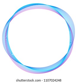 Design elements. Wave of many purple lines circle ring. Abstract vertical wavy stripes on white background isolated. Vector illustration EPS 10. Colourful waves with lines created using Blend Tool