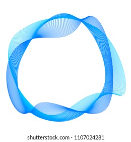 Design elements. Wave of many purple lines circle ring. Abstract vertical wavy stripes on white background isolated. Vector illustration EPS 10. Colourful waves with lines created using Blend Tool