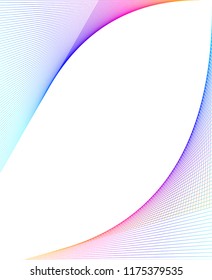 Design elements. Wave of many purple lines circle ring. Abstract vertical wavy stripes on white background isolated. Vector illustration EPS 10. Colourful waves with lines created using Blend Tool