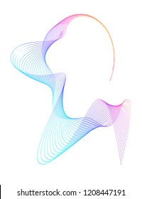 Design elements. Wave of many purple lines circle ring. Abstract vertical wavy stripes on white background isolated. Vector illustration EPS 10. Colourful waves with lines created using Blend Tool