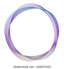 Design elements. Wave of many purple lines circle ring. Abstract vertical wavy stripes on white background isolated. Vector illustration EPS 10. Colourful waves with lines created using Blend Tool
