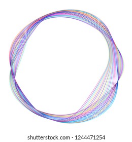 Design elements. Wave of many purple lines circle ring. Abstract vertical wavy stripes on white background isolated. Vector illustration EPS 10. Colourful waves with lines created using Blend Tool