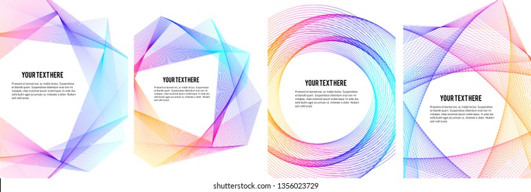 Design elements. Wave of many purple lines circle ring. Abstract vertical wavy stripes on white background isolated. Vector illustration EPS 10. Colourful waves with lines created using Blend Tool 