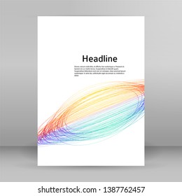 Design elements. Wave of many purple lines circle ring. Abstract vertical wavy stripes on white background isolated. Vector illustration EPS 10. Colourful waves with lines created using Blend Tool 