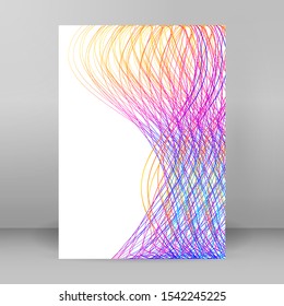 Design elements. Wave of many purple lines. Abstract vertical wavy stripes on white background isolated. Vector illustration EPS 10. Colourful waves with lines created using Blend Tool