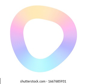 Design elements. Wave of many purple lines circle ring. Abstract vertical wavy stripes on white background isolated. Vector illustration EPS 10. Colourful waves with lines created using Blend Tool