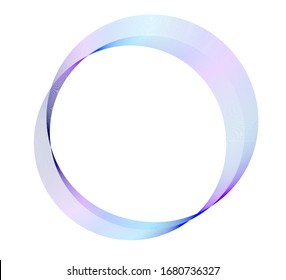 Design elements. Wave of many purple lines circle ring. Abstract vertical wavy stripes on white background isolated. Vector illustration EPS 10. Colourful waves with lines created using Blend Tool