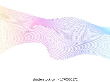 Design elements. Wave of many purple lines circle ring. Abstract vertical wavy stripes on white background isolated. Vector illustration EPS 10. Colourful waves with lines created using Blend Tool