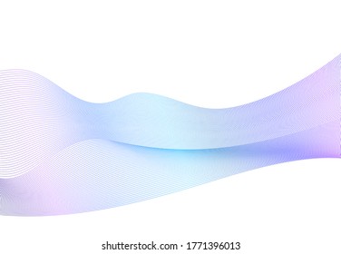 Design elements. Wave of many purple lines circle ring. Abstract vertical wavy stripes on white background isolated. Vector illustration EPS 10. Colourful waves with lines created using Blend Tool