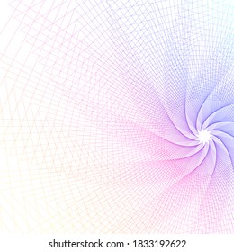 Design elements. Wave of many purple lines circle ring. Abstract vertical wavy stripes on white background isolated. Vector illustration EPS 10. Colourful waves with lines created using Blend Tool