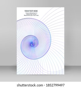 Design elements. Wave of many purple lines circle ring. Abstract vertical wavy stripes on white background isolated. Vector illustration EPS 10. Colourful waves with lines created using Blend Tool