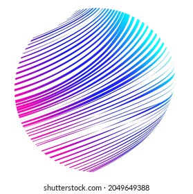 Designelemente. Welle vieler violetter Linien kreisen. Abstrakte, senkrechte Streifen auf weißem Hintergrund einzeln. Vektorgrafik EPS10. Farbige Wellen mit Linien, die mit dem Blend Tool erstellt wurden