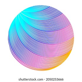 Designelemente. Welle vieler violetter Linien kreisen. Abstrakte, senkrechte Streifen auf weißem Hintergrund einzeln. Vektorgrafik EPS10. Farbige Wellen mit Linien, die mit dem Blend Tool erstellt wurden