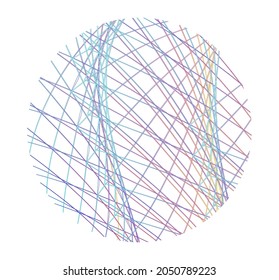 Design elements. Wave of many purple lines circle ring. Abstract vertical wavy stripes on white background isolated. Vector illustration EPS 10. Colourful waves with lines created using Blend Tool