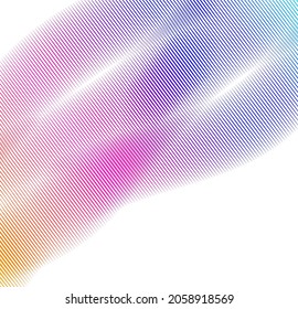 Designelemente. Welle vieler violetter Linien kreisen. Abstrakte, senkrechte Streifen auf weißem Hintergrund einzeln. Vektorgrafik EPS10. Farbige Wellen mit Linien, die mit dem Blend Tool erstellt wurden