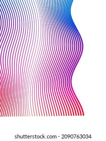 Design elements. Wave of many purple lines circle ring. Abstract vertical wavy stripes on white background isolated. Vector illustration EPS 10. Colourful waves with lines created using Blend Tool