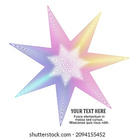 Design elements. Wave of many purple lines circle ring. Abstract vertical wavy stripes on white background isolated. Vector illustration EPS 10. Colourful waves with lines created using Blend Tool