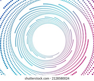 Design elements. Wave of many purple lines circle ring. Abstract vertical wavy stripes on white background isolated. Vector illustration EPS 10. Colourful waves with lines created using Blend Tool