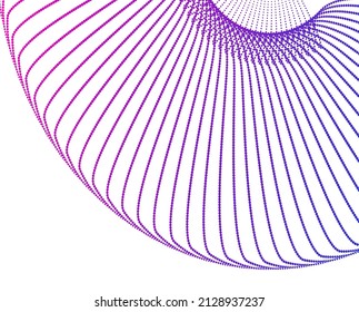 Design elements. Wave of many purple lines circle ring. Abstract vertical wavy stripes on white background isolated. Vector illustration EPS 10. Colourful waves with lines created using Blend Tool