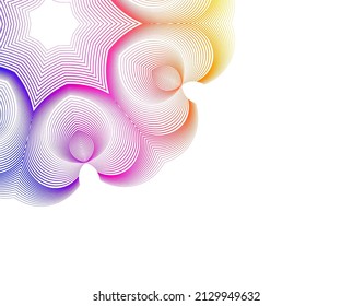 Designelemente. Welle vieler violetter Linien kreisen. Abstrakte, senkrechte Streifen auf weißem Hintergrund einzeln. Vektorgrafik EPS10. Farbige Wellen mit Linien, die mit dem Blend Tool erstellt wurden