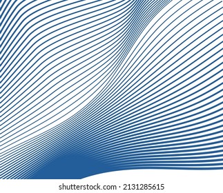 Elementos de diseño. Ola de muchas líneas violetas anillo de círculo. Resumen de rayas onduladas verticales sobre fondo blanco aislado. Ilustración del vector EPS 10. Ondas coloridas con líneas creadas mediante la herramienta Mezcla