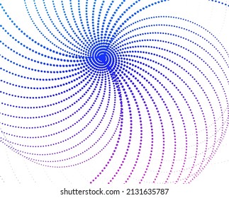 Design elements. Wave of many purple lines circle ring. Abstract vertical wavy stripes on white background isolated. Vector illustration EPS 10. Colourful waves with lines created using Blend Tool