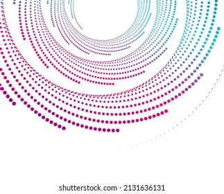 Design elements. Wave of many purple lines circle ring. Abstract vertical wavy stripes on white background isolated. Vector illustration EPS 10. Colourful waves with lines created using Blend Tool