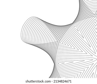 Design elements. Wave of many purple lines circle ring. Abstract vertical wavy stripes on white background isolated. Vector illustration EPS 10. Colourful waves with lines created using Blend Tool