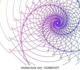Design elements. Wave of many purple lines circle ring. Abstract vertical wavy stripes on white background isolated. Vector illustration EPS 10. Colourful waves with lines created using Blend Tool