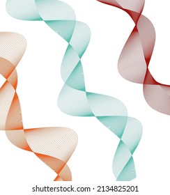 Design elements. Wave of many purple lines circle ring. Abstract vertical wavy stripes on white background isolated. Vector illustration EPS 10. Colourful waves with lines created using Blend Tool