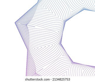 Design elements. Wave of many purple lines circle ring. Abstract vertical wavy stripes on white background isolated. Vector illustration EPS 10. Colourful waves with lines created using Blend Tool