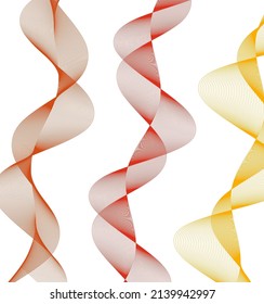 Design elements. Wave of many purple lines circle ring. Abstract vertical wavy stripes on white background isolated. Vector illustration EPS 10. Colourful waves with lines created using Blend Tool